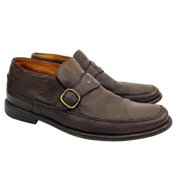 John Varvatos Leather Hand Made in Italy Ankle Slip On Loafer Shoes - Picture 1 of 16